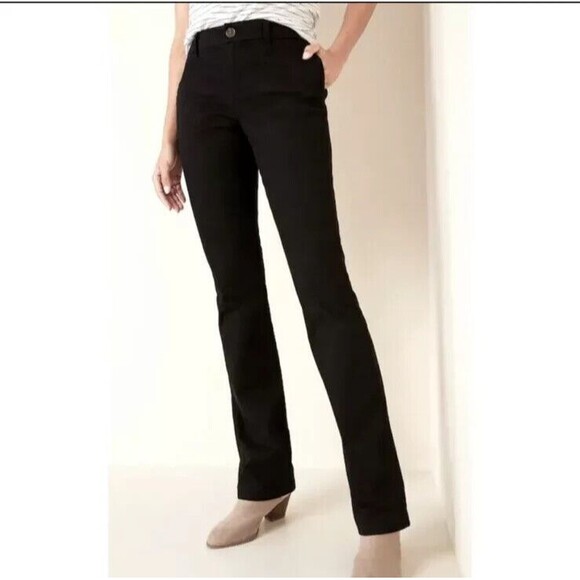 Old Navy Bootcut Khakis Chino Pants Womens 6 Black Cotton Stretch NEW - Picture 1 of 5